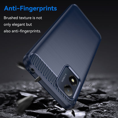 For Motorola Moto E13 Brushed Texture Carbon Fiber TPU Phone Case(Blue) - Motorola Cases by buy2fix | Online Shopping UK | buy2fix