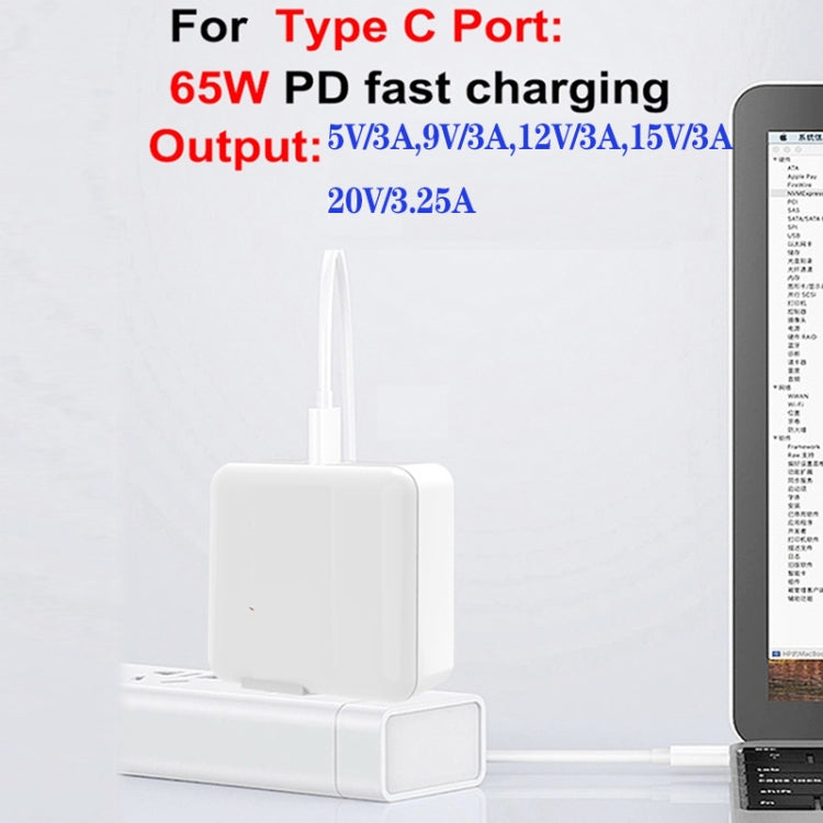 GaN 130W 4-Port USB-C PD65W / PD30W Multi Port Type-C Charger with  1.8m Type-C to MagSafe 2 / T Header Data Cable US / AU Plug - Cable & Adapter by buy2fix | Online Shopping UK | buy2fix