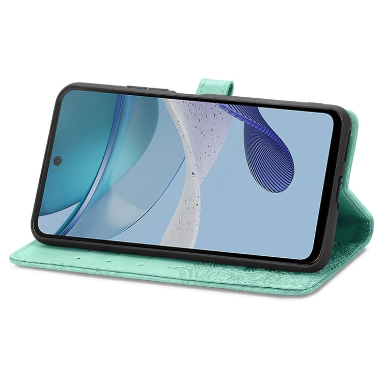 For Motorola  Moto G53 5G Mandala Flower Embossed Horizontal Flip Leather Phone Case(Green) - Motorola Cases by buy2fix | Online Shopping UK | buy2fix