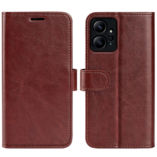 For Xiaomi Redmi Note 12 4G Global R64 Texture Horizontal Flip Leather Phone Case(Brown) - Note 12 Cases by buy2fix | Online Shopping UK | buy2fix