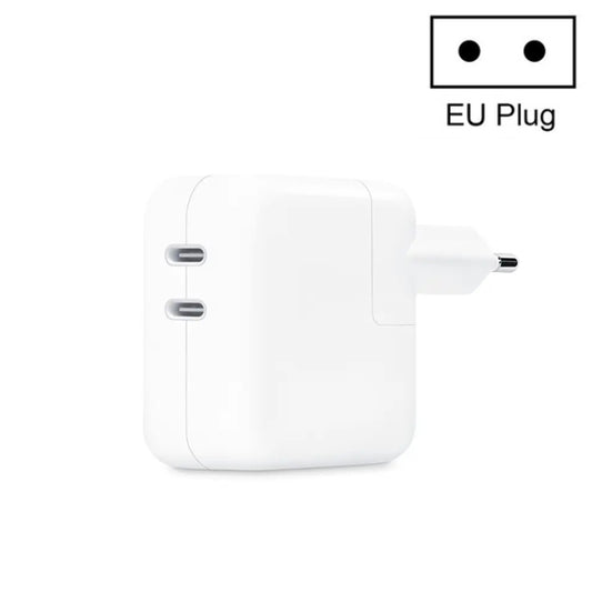 35W PD3.0 USB-C / Type-C Dual Port Charger for iPhone / iPad Series, Plug Size:EU Plug - USB Charger by buy2fix | Online Shopping UK | buy2fix