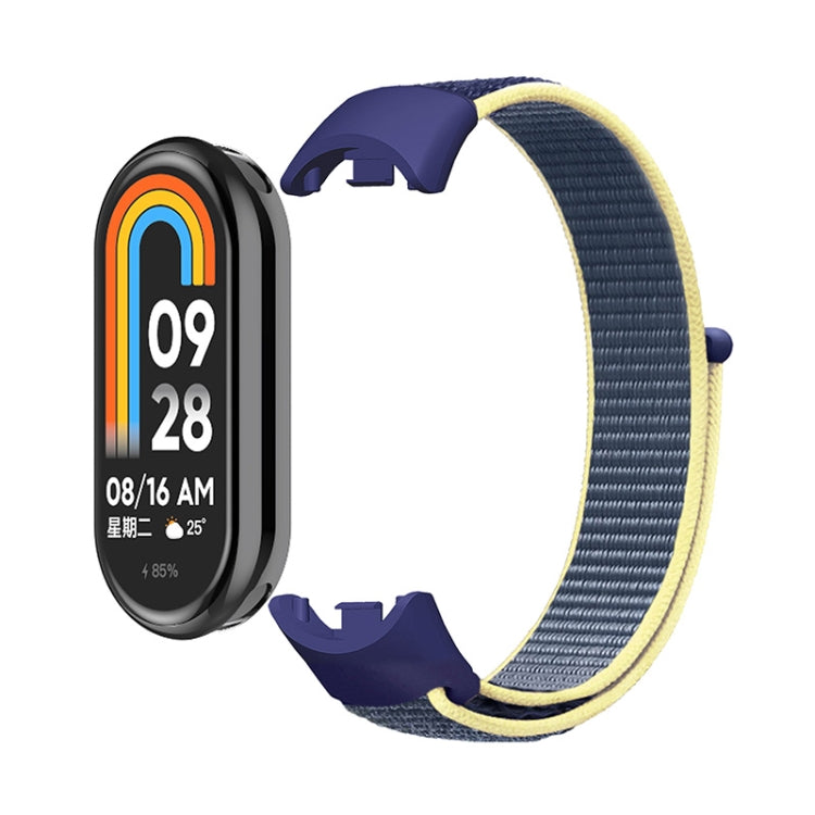 For Xiaomi Mi Band 8 ENKAY Hat-Prince 2 in 1 Set Full Coverage Screen Protector + Nylon Loop Watch Band(Cyan+Yellow) - Watch Bands by ENKAY | Online Shopping UK | buy2fix