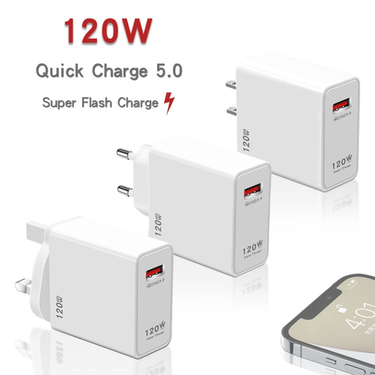 120W USB Super Fast Charging Charger Suitable for Xiaomi 12 / 12 Pro and Huawei / vivo, Plug Size:UK Plug - USB Charger by buy2fix | Online Shopping UK | buy2fix