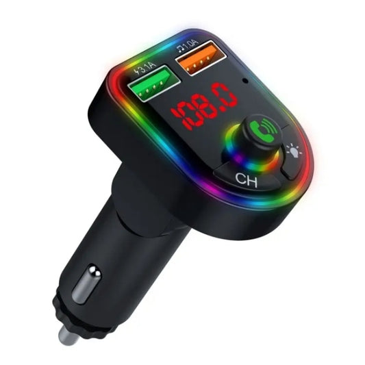 P6 Smart Bluetooth Calling Car Wireless MP3 Audio Device Colorful Ambient Lights Car Charger - Car Charger by buy2fix | Online Shopping UK | buy2fix