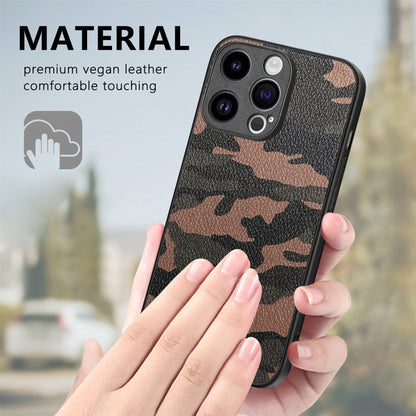 For iPhone 15 Pro Max Retro Camouflage Leather Back Phone Case(Brown) - iPhone 15 Pro Max Cases by buy2fix | Online Shopping UK | buy2fix