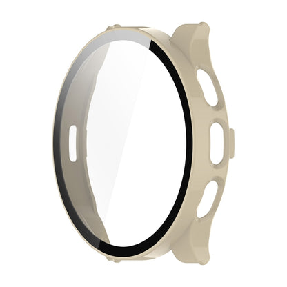 For Garmin Venu 3S ENKAY Hat-Prince Full Coverage PC + Tempered Glass Film Integrated Watch Case(Ivory White) - Watch Cases by ENKAY | Online Shopping UK | buy2fix