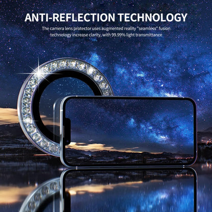 For iPhone 13 / 13 mini ENKAY AR Anti-reflection Individual Diamond Ring Camera Lens Glass Full Film(Black) - iPhone 13 Tempered Glass by ENKAY | Online Shopping UK | buy2fix