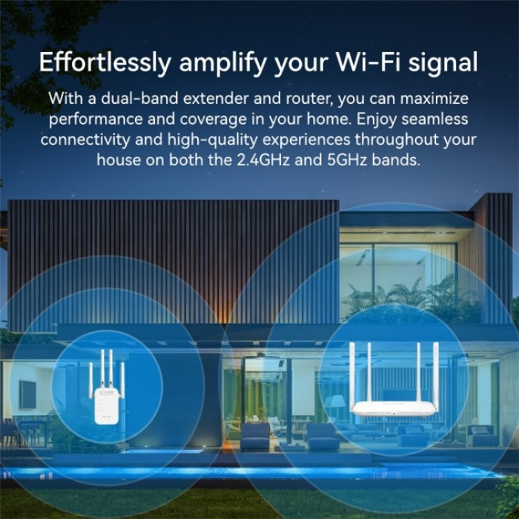 LB-LINK RE1200 1200M Dual Band WiFi Signal Amplifier Booster Wireless Repeater Extender - Broadband Amplifiers by buy2fix | Online Shopping UK | buy2fix