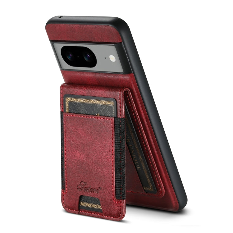 For Google Pixel 7 Pro Suteni H17 Oil Eax Leather Detachable Wallet Phone Case(Red) - Google Cases by Suteni | Online Shopping UK | buy2fix