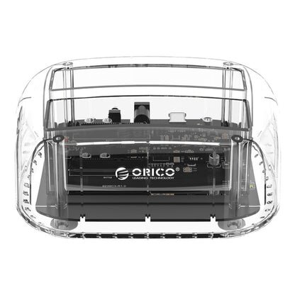 ORICO 6239C3 2.5/3.5inch 2 Bay Transparent Type-C Hard Drive Dock - HDD Enclosure by ORICO | Online Shopping UK | buy2fix