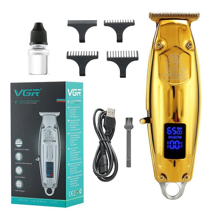 VGR V-220 5W USB Portable Metal Hair Clipper with LCD Display (Silver) - Hair Trimmer by VGR | Online Shopping UK | buy2fix