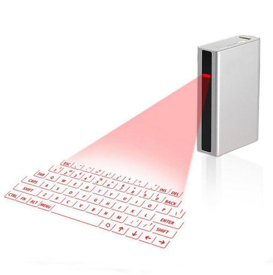 MINI F3 Bluetooth Charging Treasure Laser Virtual Projection 2 in 1 Keyboard(Silver) - Laser Keyboard by buy2fix | Online Shopping UK | buy2fix