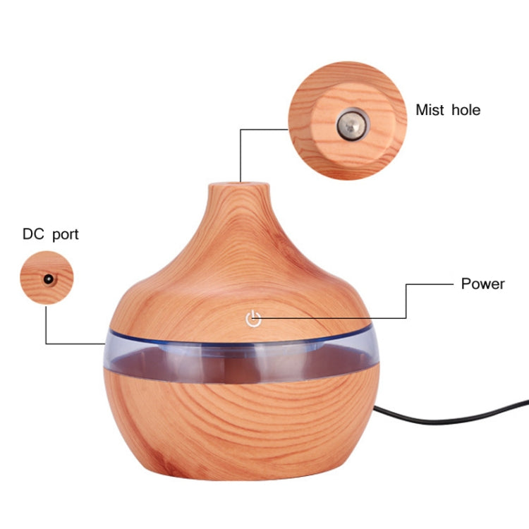 300ML Waterdrop Shape USB Wood Grain Aromatherapy Air Purifier Mute Humidifier, Color: Deep Wood Grain - Home & Garden by buy2fix | Online Shopping UK | buy2fix