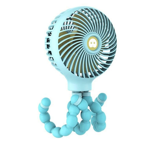 Octopus Deformed Cartoon Folding USB Rechargeable Mini Handheld Fan(Blue) - Consumer Electronics by buy2fix | Online Shopping UK | buy2fix