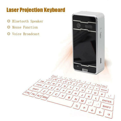 JHP-Best Portable Virtual Lasers Keyboard Mouse Wireless Bluetooth Lasers Projection Speaker(White) - Laser Keyboard by buy2fix | Online Shopping UK | buy2fix