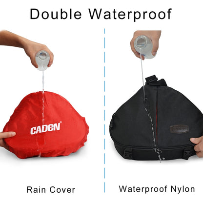 CADeN K1 DSLR Camera Shoulder Waterproof Bag with Rain Cover(Black) - Camera Accessories by CADeN | Online Shopping UK | buy2fix