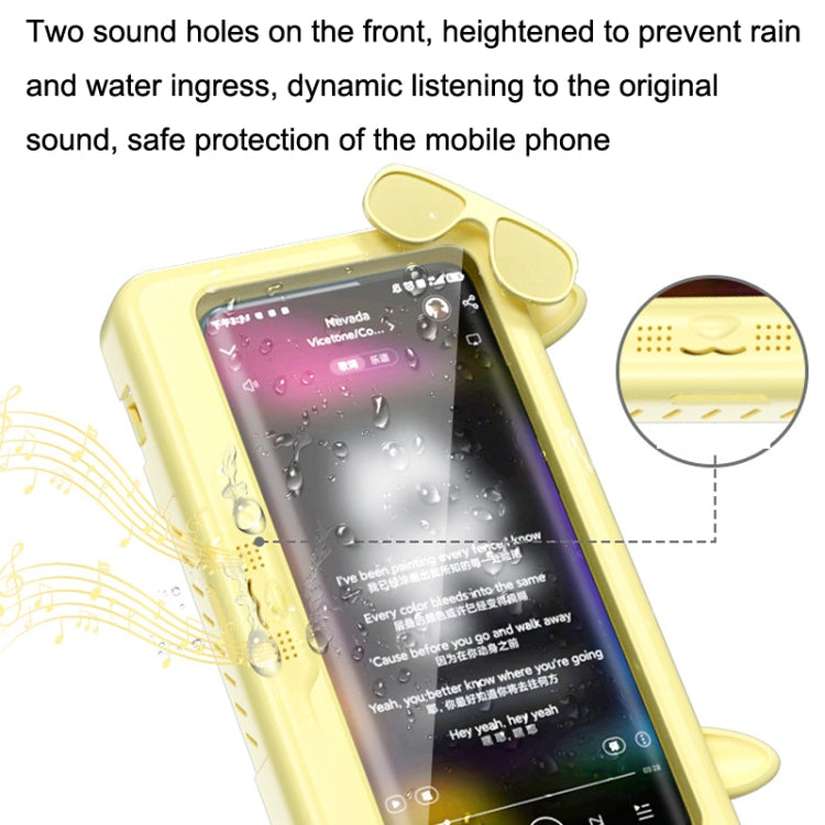 Bathroom Waterproof Mobile Phone Holder Bathing Watch TV Removable Touch Screen Phone Case(Yellow) - Hand-Sticking Bracket by buy2fix | Online Shopping UK | buy2fix
