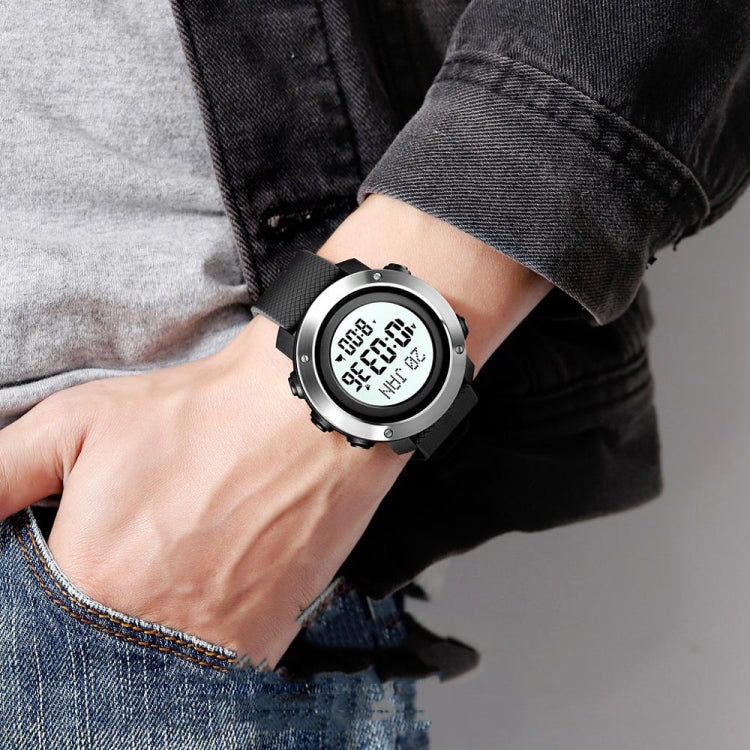 SKMEI 1728 Muslim Worships Watch Multifunctional Reminder Prayer Direction Compatriots Watch, Style:Steel Circle Edition(Black Black Machine) - LED Digital Watches by SKMEI | Online Shopping UK | buy2fix