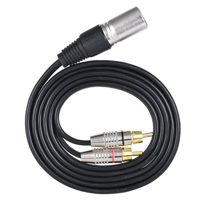 XLR Male To 2RCA Male Plug Stereo Audio Cable, Length:, Length:0.5m - Microphone Audio Cable & Connector by buy2fix | Online Shopping UK | buy2fix