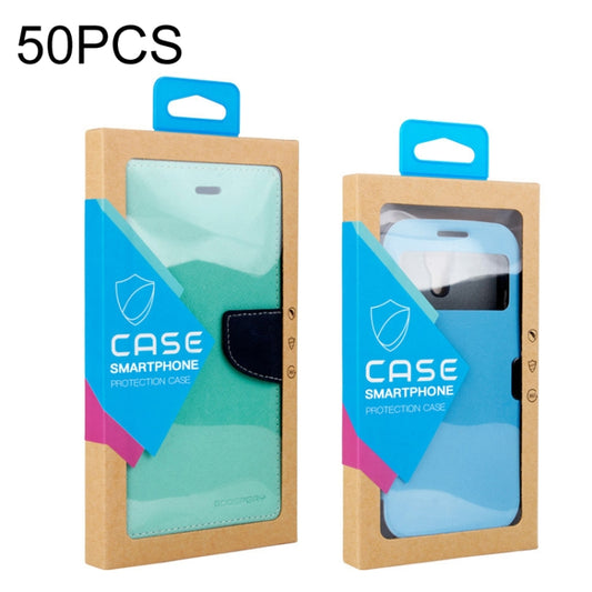 50 PCS Kraft Paper Phone Case Leather Case Packaging Box, Size:   L 5.8-6.7 Inch(Blue) -  by buy2fix | Online Shopping UK | buy2fix