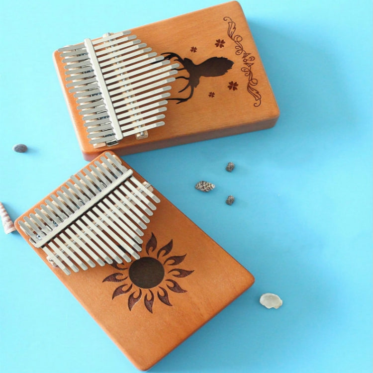 17-tone Kalimba Portable Thumb Piano, Style:Mahogany-Blue (Classic Deer) - Toys & Hobbies by buy2fix | Online Shopping UK | buy2fix