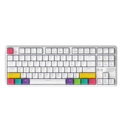 Ajazz K870T 87-keys Wired Bluetooth + Type-C Rechargeable Mechanical Keyboard  Mini RGB Backlit Keyboard, Cable Length: 1.6m(Tea Shaft) - Wired Keyboard by Ajazz | Online Shopping UK | buy2fix