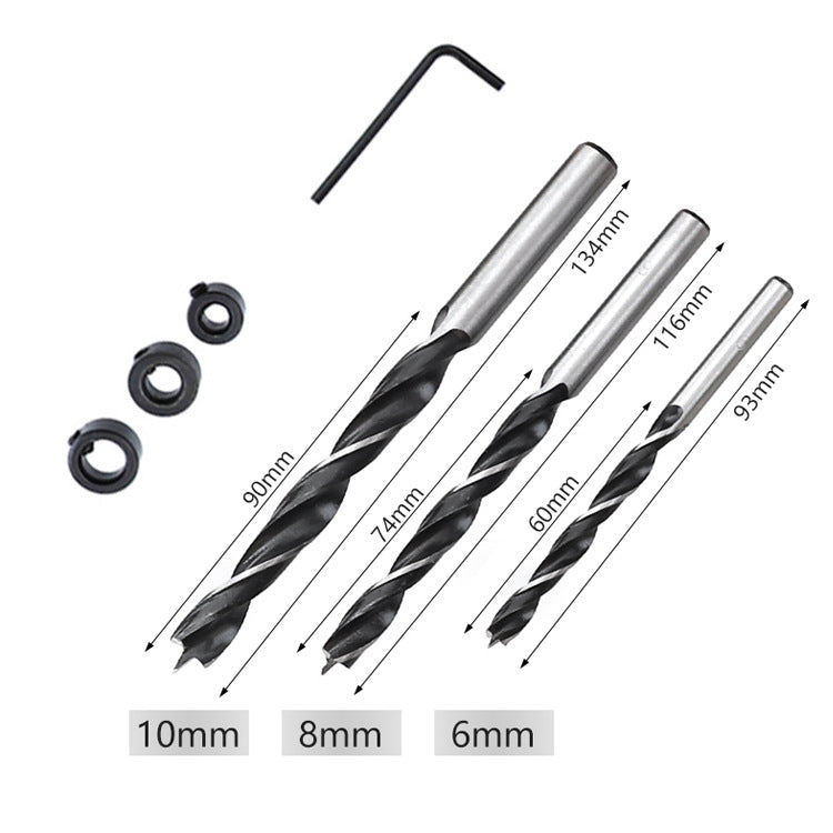 Woodworking Straight Hole Puncher Self-Centering Dowel Splicing Drilling Locator Woodworking Drilling Tool, Style: Black+7 PCS Drill Bit - Others by buy2fix | Online Shopping UK | buy2fix