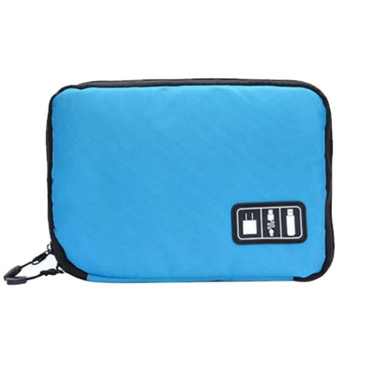 Outdoor Activities Travel Data Cable Bags Backpack SD Card Charger Zipper Bag(Blue) - Waist Bags by buy2fix | Online Shopping UK | buy2fix