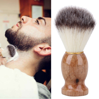 Wood Handle Hair Shaving Brush Facial Beard Cleaning Appliance Shave Salon Badger Hair Tool Razor Brush - Hair Trimmer by buy2fix | Online Shopping UK | buy2fix