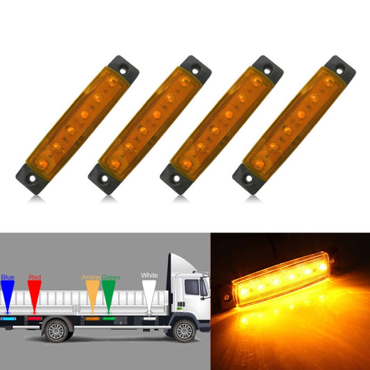 4 PCS 12V 6 SMD Auto Car Bus Truck Wagons External Side Marker Lights LED Trailer Indicator Light Rear Side Lamp(Amber) - Clearance Lights by buy2fix | Online Shopping UK | buy2fix