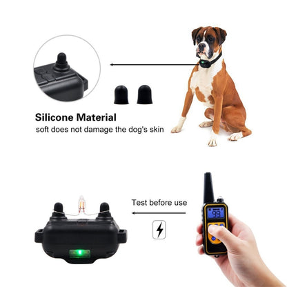 Bark Stopper Dog Training Device Dog Collar with Electric Shock Vibration Warning(US Plug) - Training Aids by buy2fix | Online Shopping UK | buy2fix