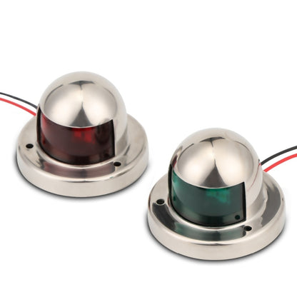 1 Pair Stainless Steel LED Navigation Light Red Green Sailing Signal Light for Marine Boat Yacht Warning Light, DC 12V - LED Light by buy2fix | Online Shopping UK | buy2fix