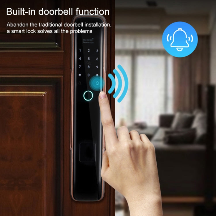 Smart Wifi Anti-Theft Fingerprint Password Lock Mobile Phone Remote Control Electronic Door Lock Magnetic Card Lock, Specification: SM-SL808 Automatic Bronze - Security by buy2fix | Online Shopping UK | buy2fix