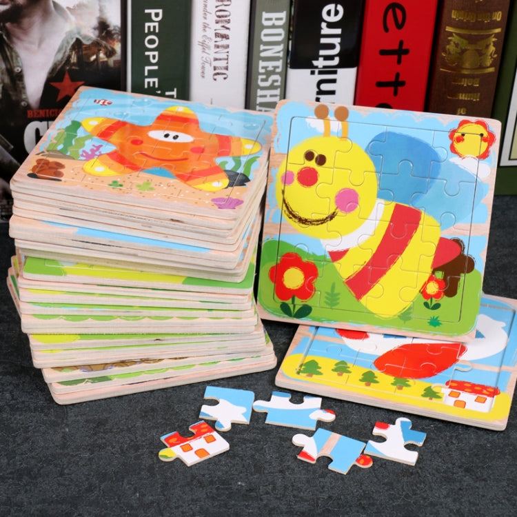 5 PCS KBX-017 Children Wooden Picture Puzzle Baby Early Education Toys(Bee) - Puzzle Toys by buy2fix | Online Shopping UK | buy2fix