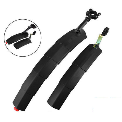 Bicycle Telescopic Folding Mudguard  27.5 Inch Extended Water Retaining LED Taillight(Black) - Outdoor & Sports by buy2fix | Online Shopping UK | buy2fix