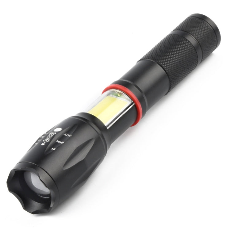 Telescopic Zoom Strong Light Flashlight Strong Magnetic Rechargeable LED Flashlight, Colour: Black Head (No Battery, No Charger) - LED Flashlight by buy2fix | Online Shopping UK | buy2fix