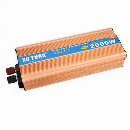 XUYUAN 2000W Inverter with USB Positive And Negative Reverse Connection Protection, Specification: Gold 12V to 110V - Modified Square Wave by buy2fix | Online Shopping UK | buy2fix