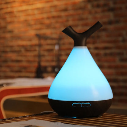 YCTA-008 Household Mute Small Wood Grain Colorful Light Aroma Diffuser Night Tree Air Humidifier, Product specifications: UK Plug(Deep Wood Grain) - Home & Garden by buy2fix | Online Shopping UK | buy2fix