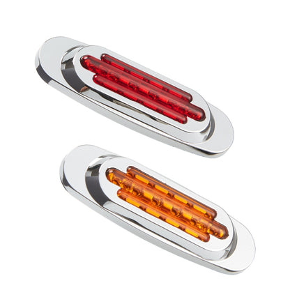 12-24V 16 LEDs Electroplating Side Lights Side Tail Lights Cargo Truck Modification Light, Colour: Red (High and Low Light 3 Lines) - Warning Lights by buy2fix | Online Shopping UK | buy2fix