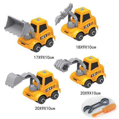 4 PCS / Set Children Educational DIY Nut detachable Inertia Car Model Education Toy(Engineering Vehicle) - Model Toys by buy2fix | Online Shopping UK | buy2fix