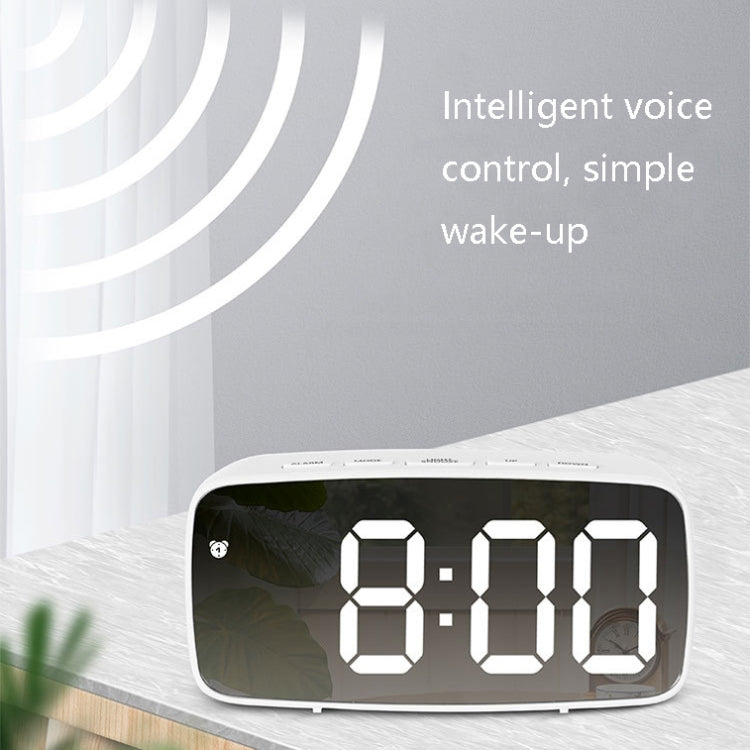 Mirror Bedside Alarm Clock Battery Plug-In Dual-Purpose LED Clock, Colour: Rectangle Black Shell (Black Surface Red light) - Home & Garden by buy2fix | Online Shopping UK | buy2fix