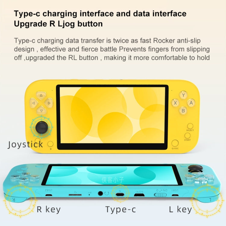 X20 LIFE Classic Games Handheld Game Console with 5.1 inch Screen & 8GB Memory, Support HDMI Output(Yellow) - Pocket Console by buy2fix | Online Shopping UK | buy2fix