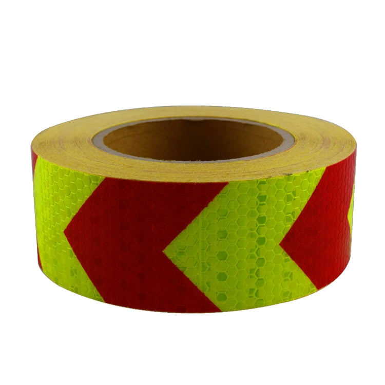 PVC Crystal Color Arrow Reflective Film Truck Honeycomb Guidelines Warning Tape Stickers 5cm x 25m(Fluorescent Green Red) - Reflective Material by buy2fix | Online Shopping UK | buy2fix