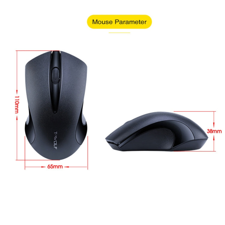 T-WOLF Q2 3-Buttons 1200 DPI 2.4GHz Wireless Mouse(White) - Wireless Mice by buy2fix | Online Shopping UK | buy2fix