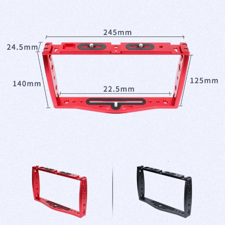 Diving Dual Handheld Grip Bracket Stabilizer Extension Phone Clamp Camera Rig Cage Underwater Case for GoPro HERO9 /8 /7, Colour: Red Bracket + Shutter - Camera Accessories by buy2fix | Online Shopping UK | buy2fix