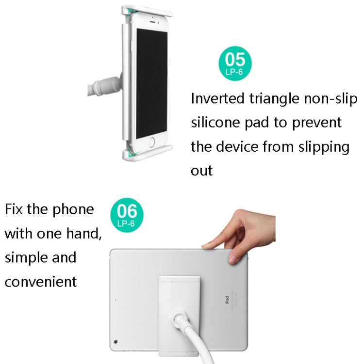 LP-6 Tablet Mobile Phone Lazy Bracket Detachable Bed Bracket, Style: Three-stage (Golden) - Lazy Bracket by buy2fix | Online Shopping UK | buy2fix