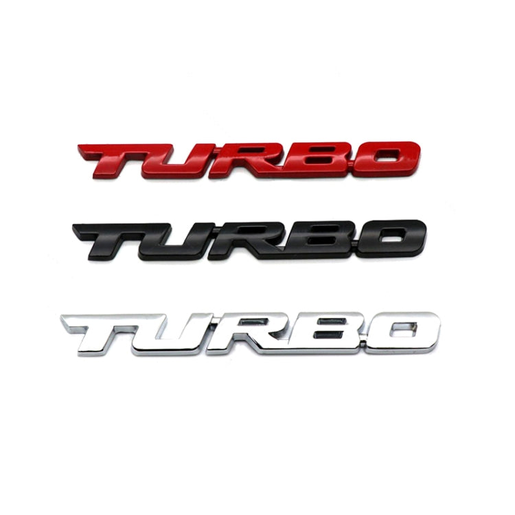 8 PCS Car Alloy Modified Turbocharged TURBO Metal Car Sticker Sports Body Sticker Car Tail Label Side Decoration Sticker, Model: Large 12 X 1.4cm(Black) - Decorative Sticker by buy2fix | Online Shopping UK | buy2fix