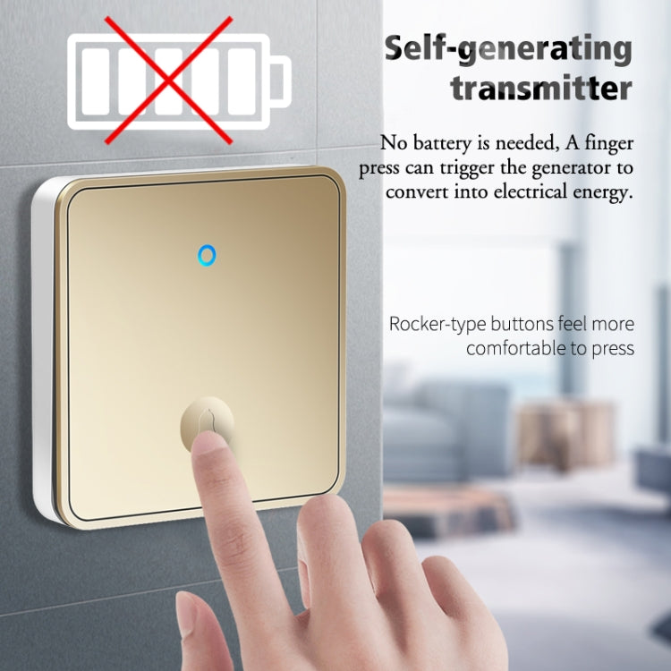 CACAZI FA50 1 For 1 Push-button Self-generating Wireless Doorbell, Plug:AU Plug(Gold) - Wireless Doorbell by CACAZI | Online Shopping UK | buy2fix