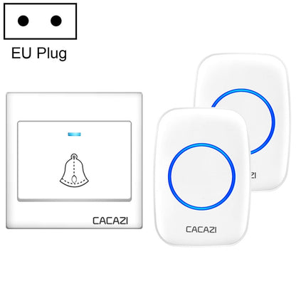 CACAZI H10 1 For 2 Home Wireless Music Doorbell without Battery, Plug:EU Plug(White) - Security by CACAZI | Online Shopping UK | buy2fix