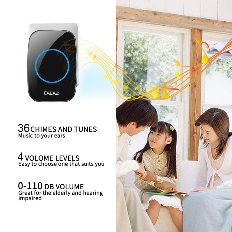 CACAZI H10 1 For 2 Home Wireless Music Doorbell without Battery, Plug:EU Plug(White) - Security by CACAZI | Online Shopping UK | buy2fix